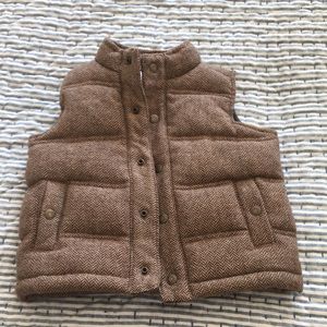 12-18 months boy Janie & Jack herringbone brown puffer vest
